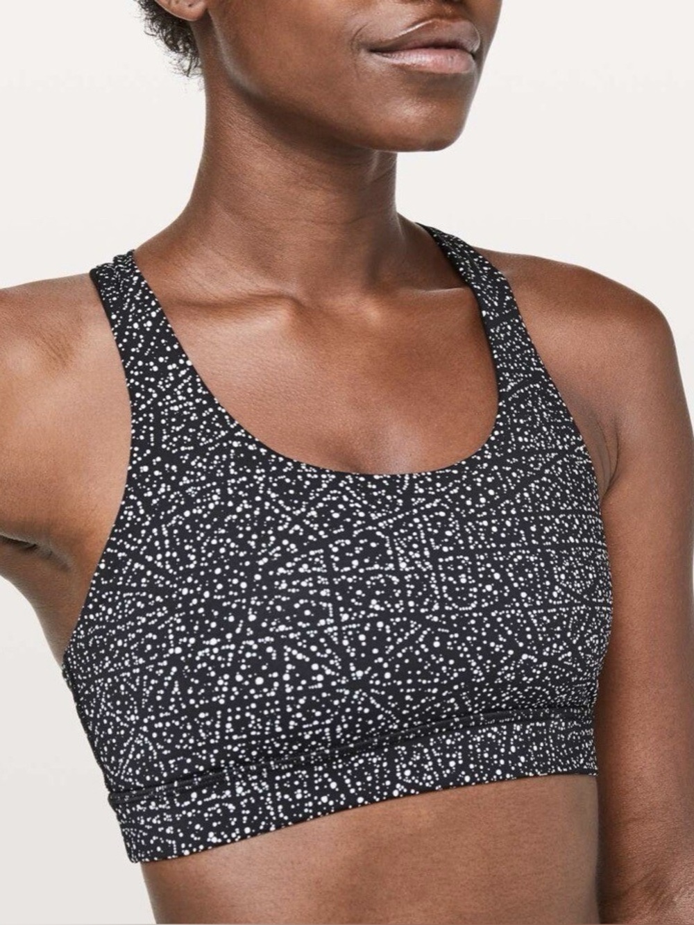 Like New Lululemon Time To Sweat Black & White Sports Bra